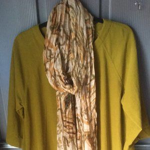 Two Danes yellow corduroy Patch Pockets Tunic dress Size XS